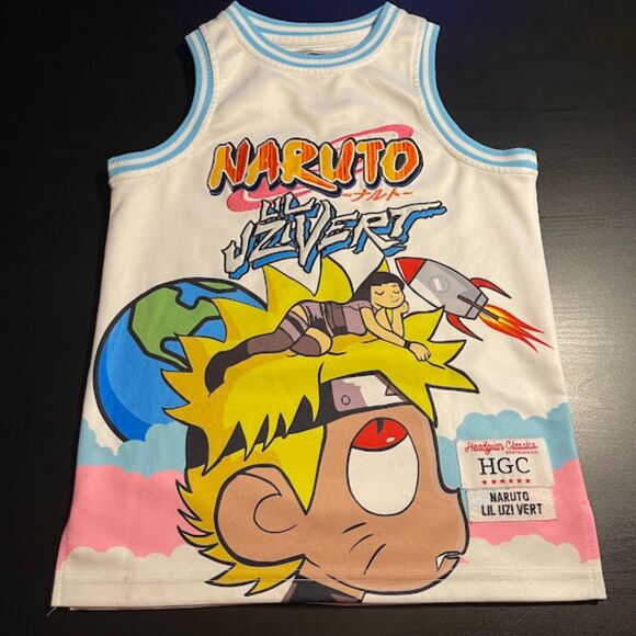 Headgear Classics Basketball Jersey Naruto x Lil Uzi Vert White Men's Size S - Picture 1 of 4